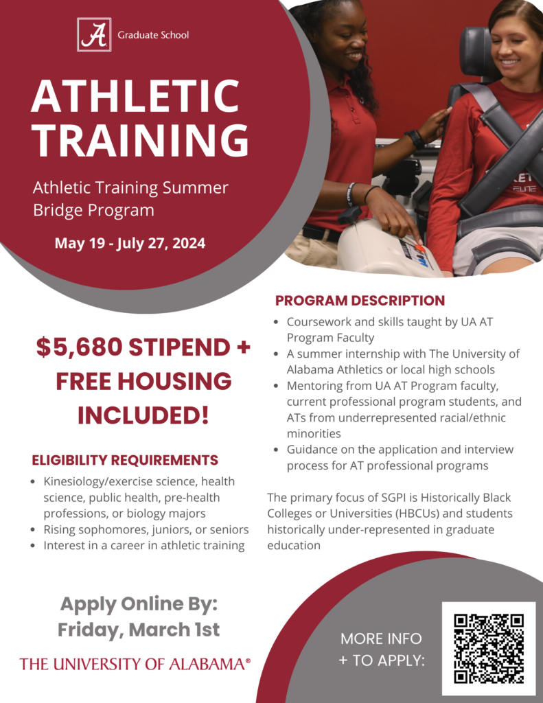 Flyer for 2024 Athletic Training Program